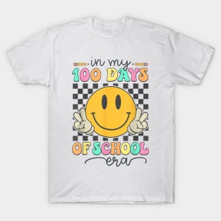 In My 100 Days Of School Era Smile Face 100th Day Of School T-Shirt